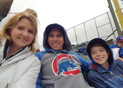 Family at a Cub game
